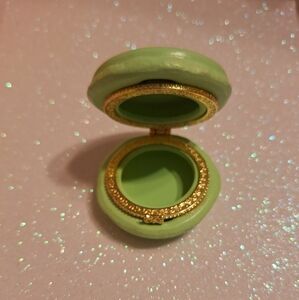 Elegant Green and Gold Macroon Trinket Box